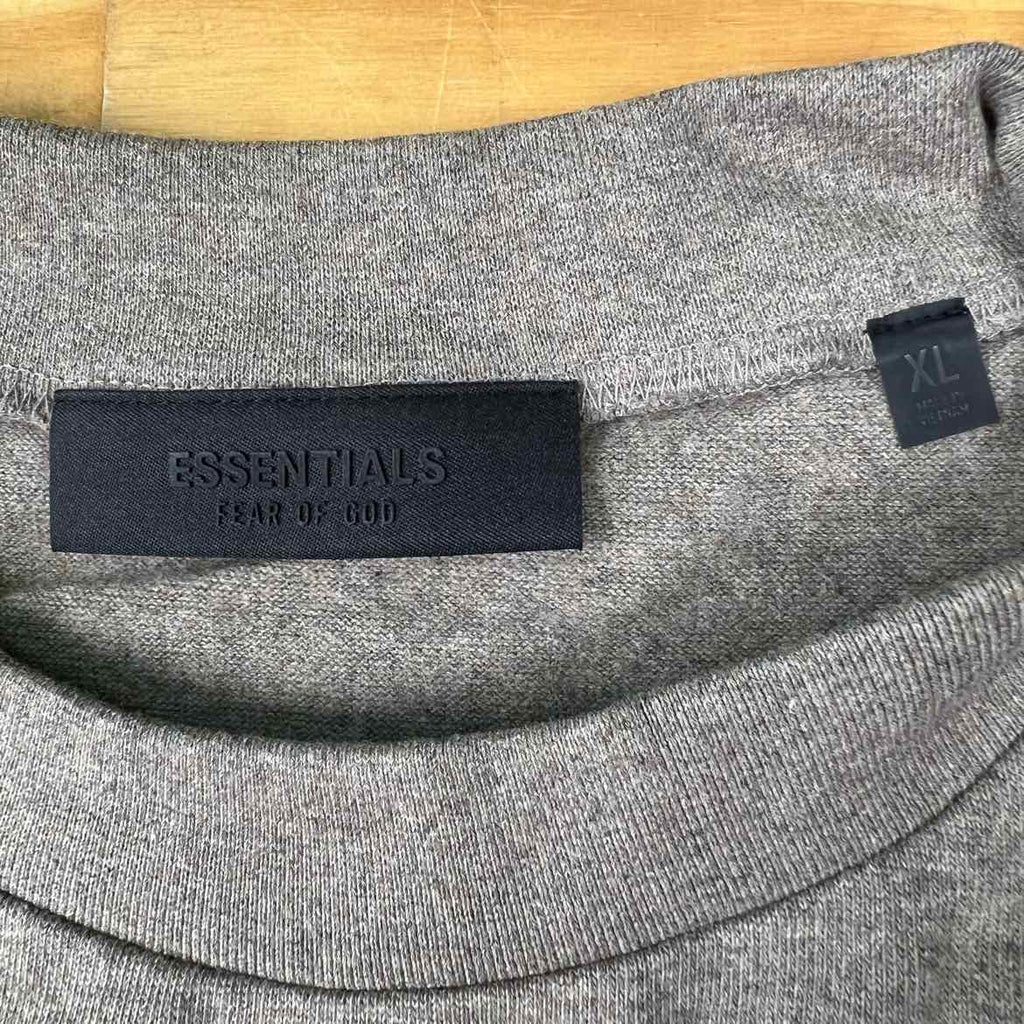 Fear of God T-Shirt "ESSENTIALS" Heather Grey New Size XL