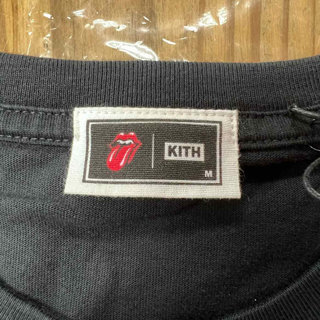 Kith T-Shirt "ROLLING STONES MONOGRAM" Black New Size M