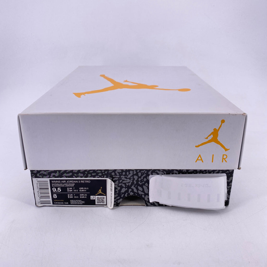 Air Jordan (W) 3 Retro "Laser Orange" 2020 Used Size 9.5W