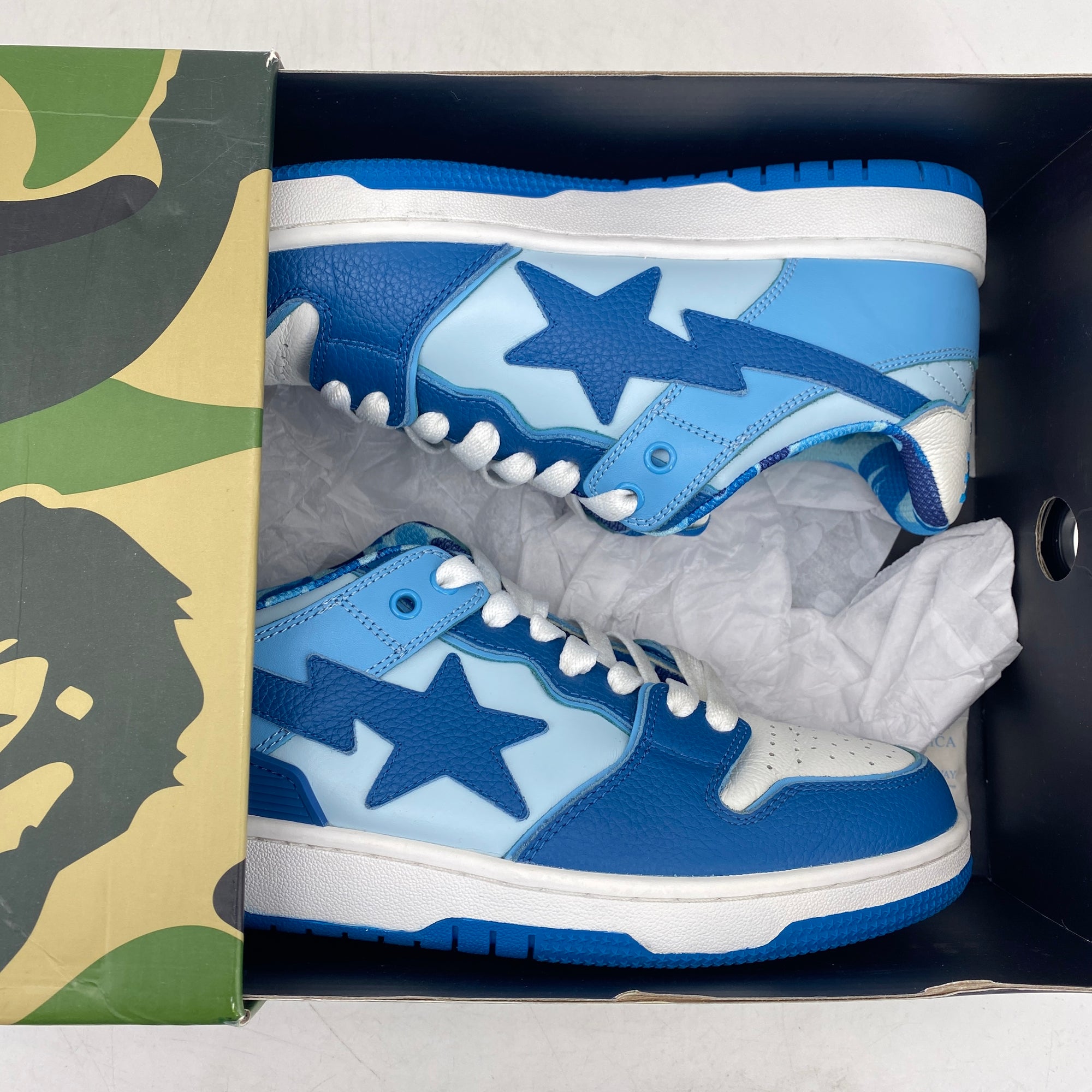 Bape Sk8 Sta &quot;Abc Camo Blue&quot; 2022 Used Size 8.5