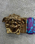 Versace Belt "FLORAL" New Blue Size 40