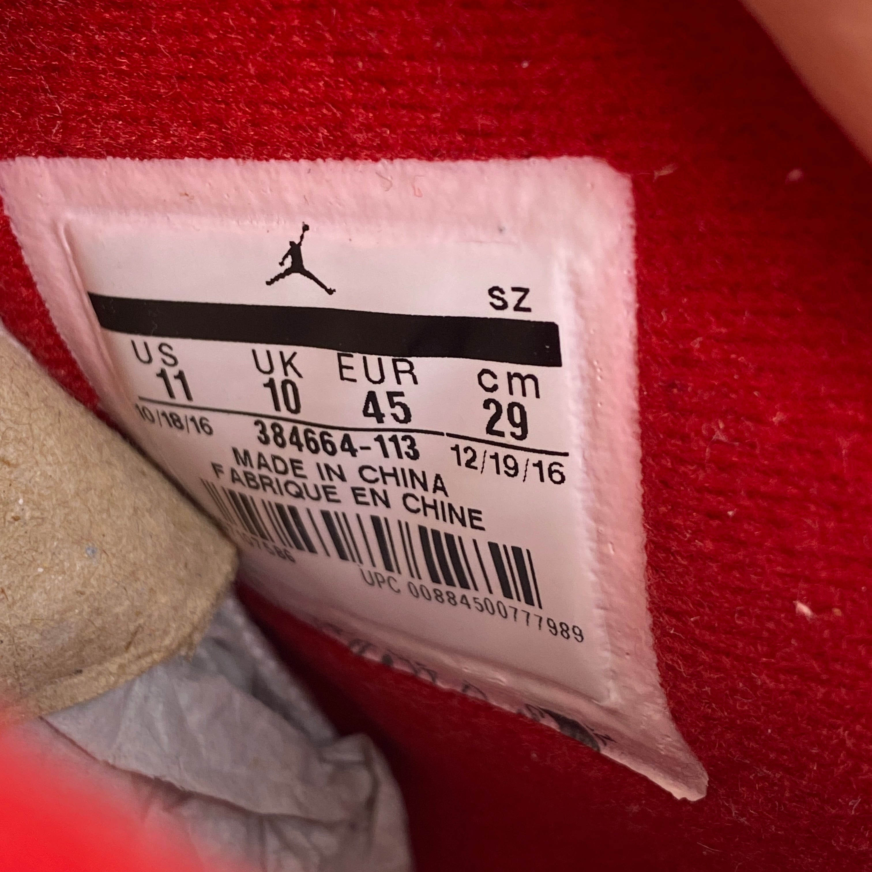 Air Jordan 6 Retro &quot;ALTERNATE HARE&quot; 2017 Used  Size 11