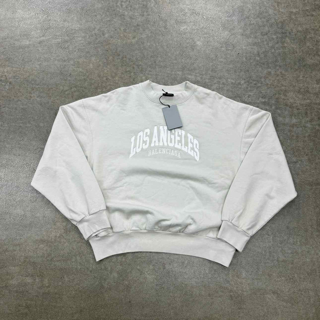 Balenciaga Crewneck Sweater "DEMNA CITIES" Beige New Size XS