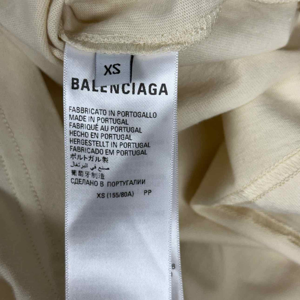 Balenciaga T-Shirt "CAMPAIGN" Cream New Size XS