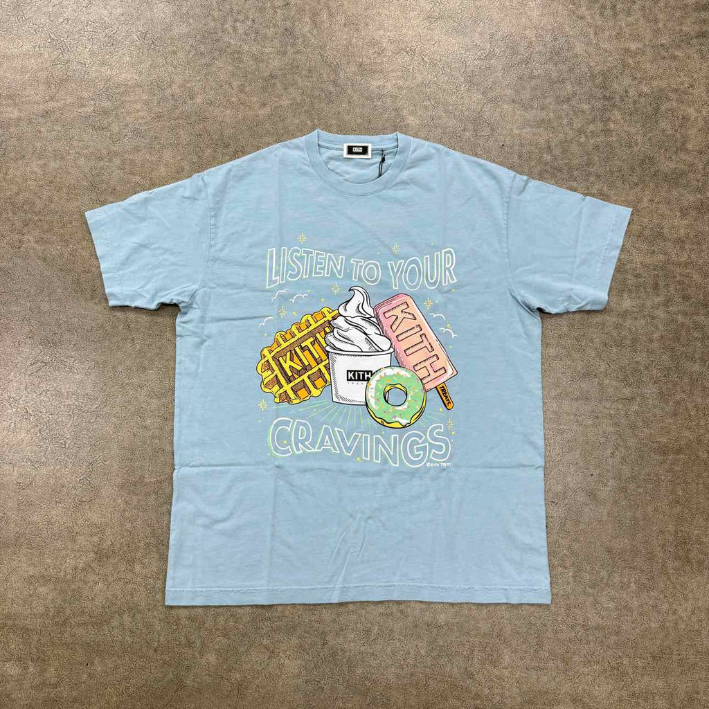Kith T-Shirt "TREATS CRAVING VINTAGE" Blue New Size M