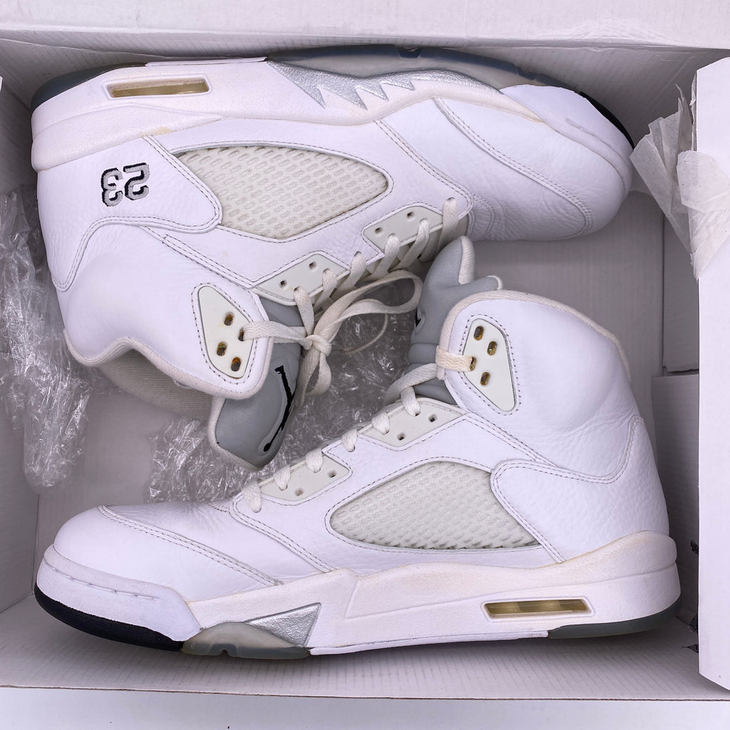 Air Jordan 5 Retro "Metallic White" 2015 Used Size 12.5