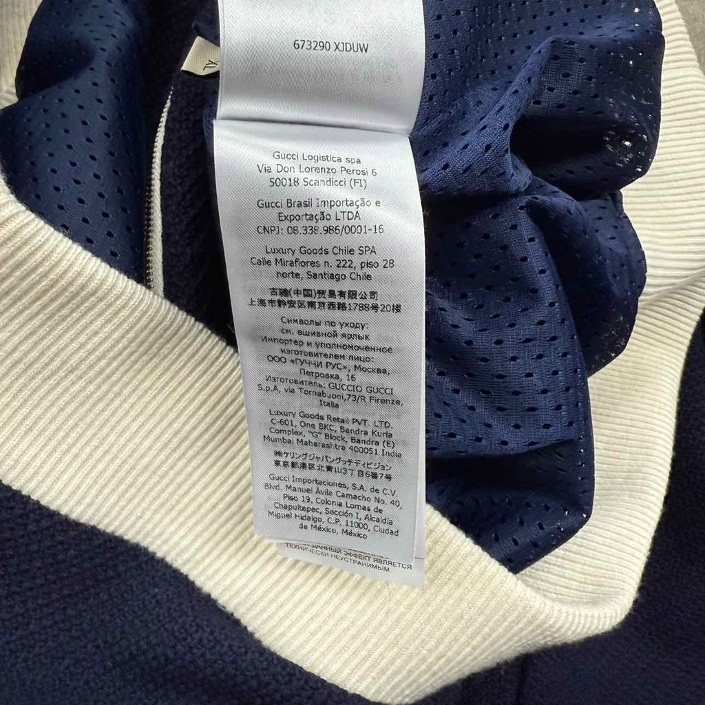 Gucci Zip Up "STRIPED LOGO" Navy Used Size XL