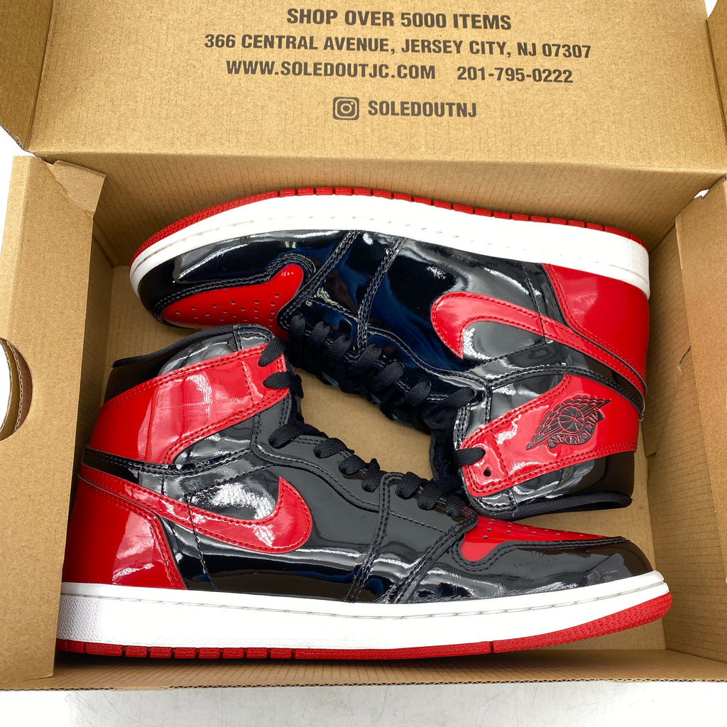 Air Jordan 1 Retro High OG "Patent Bred" 2021 Used Size 9.5