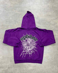 Sp5der Hoodie "RHINESTONE" Purple New Size XL