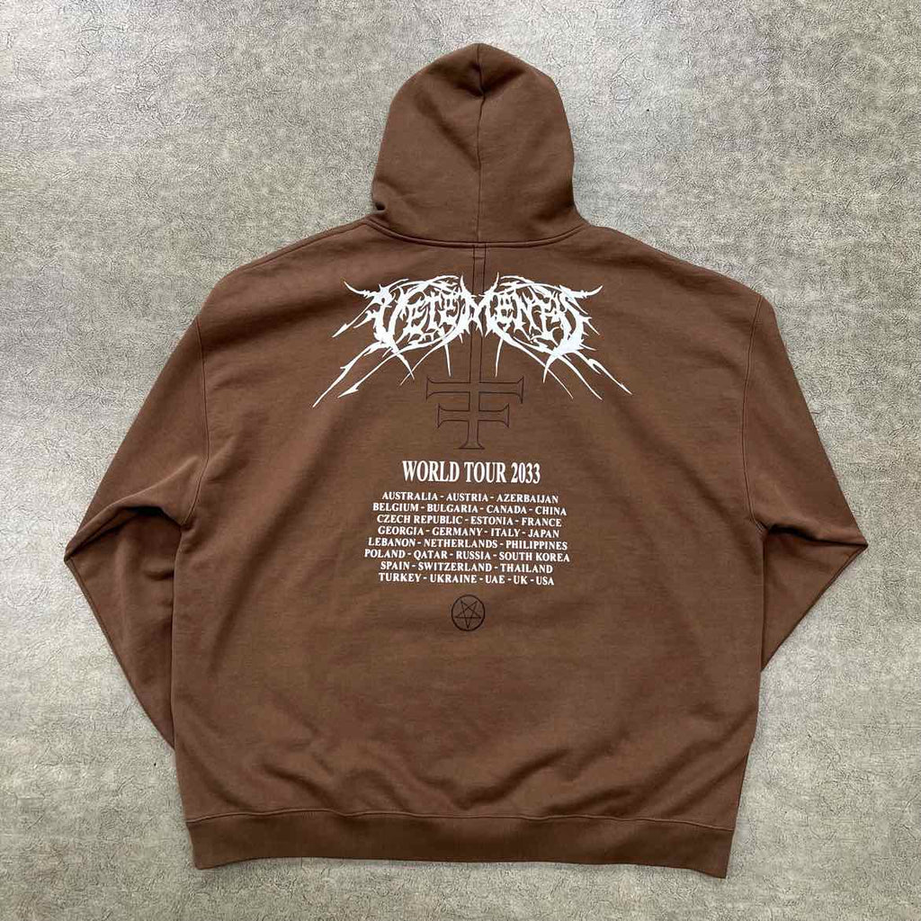 Vetements Hoodie "METAL PATCH" Brown New Size L