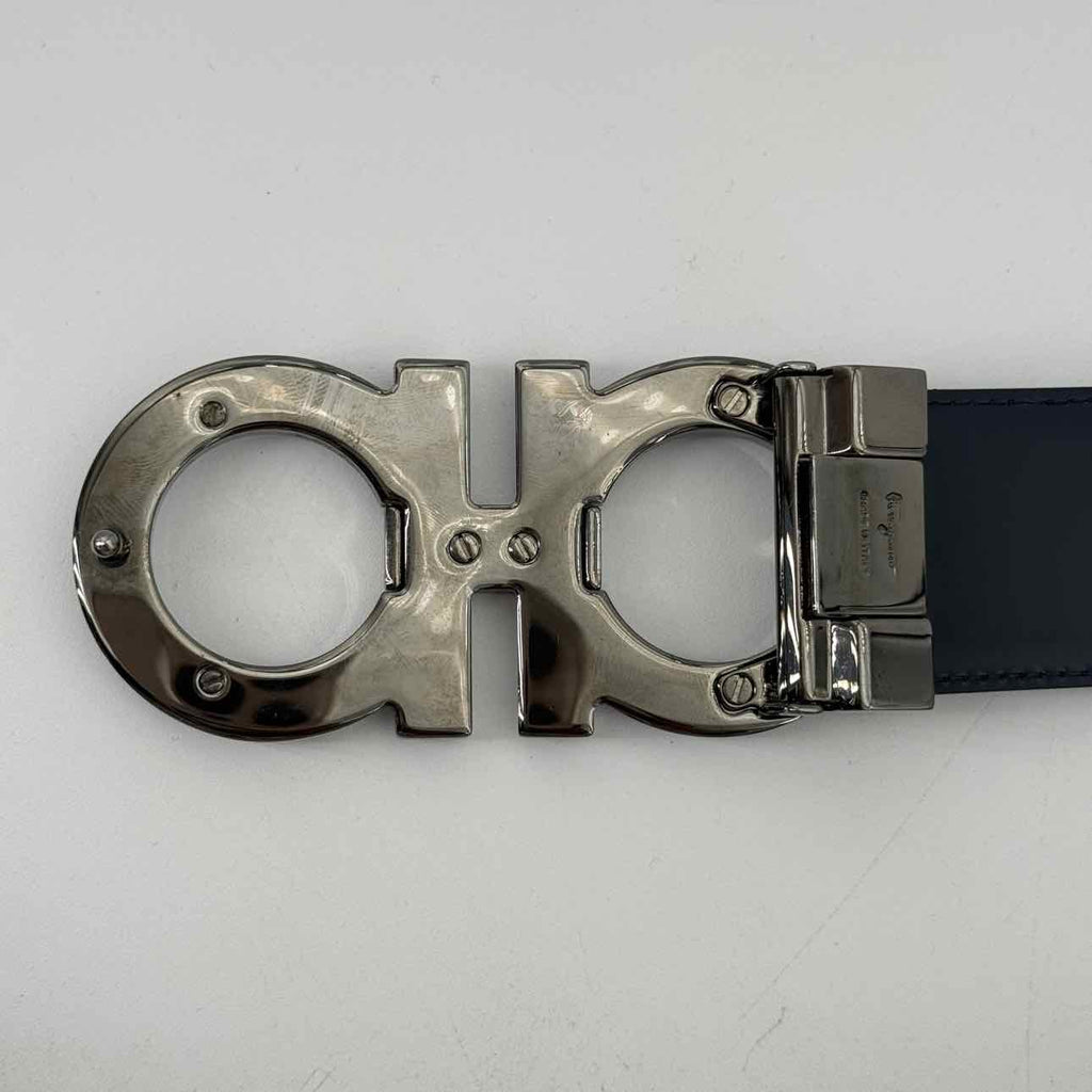 Salvatore Ferragamo Belt "REVERSIBLE" Used Blue Size 90CM