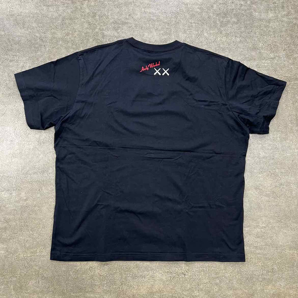 Uniqlo T-Shirt "KAWS X WARHOL" Black Used Size 2XL