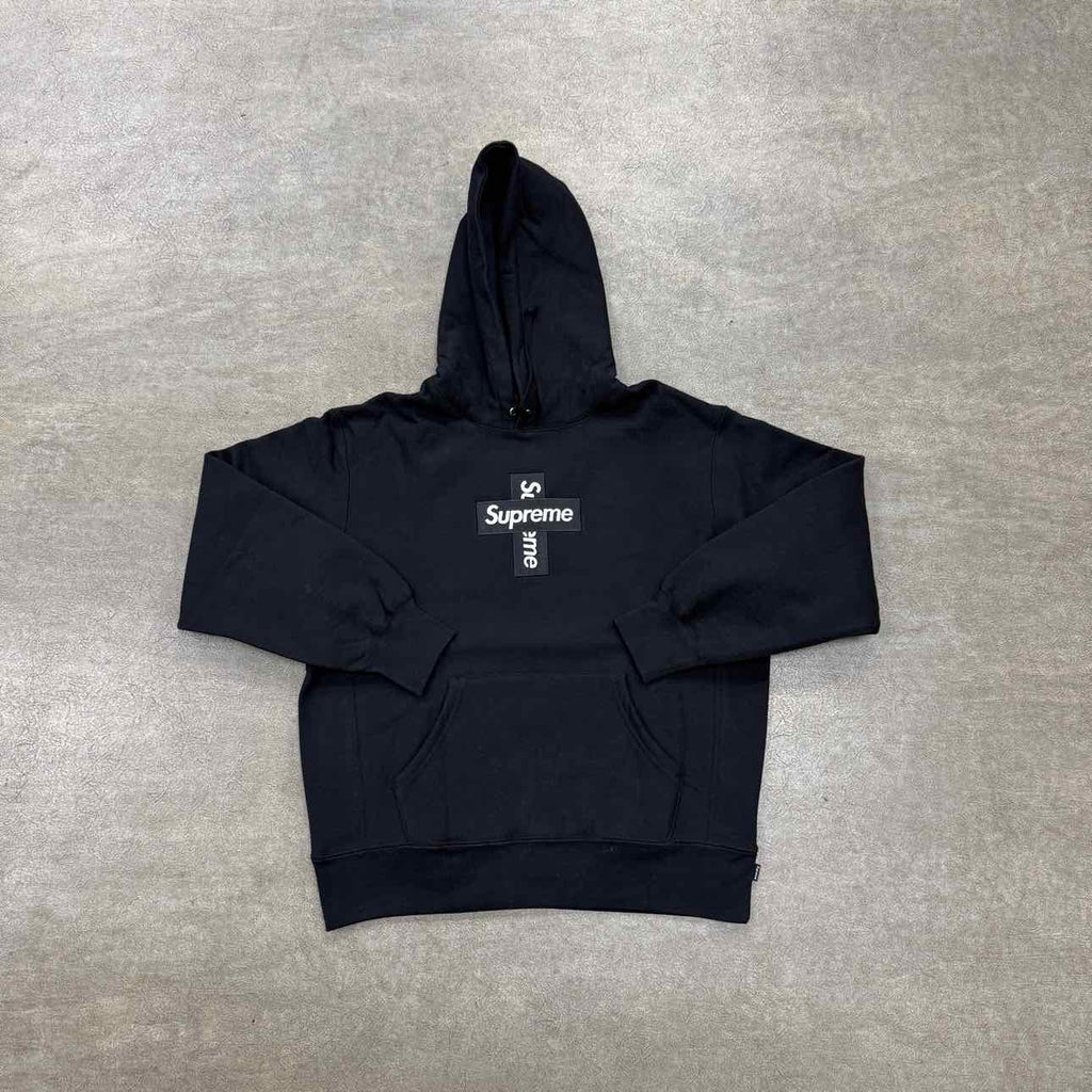 Supreme Hoodie "CROSS BOX LOGO" Black New Size S