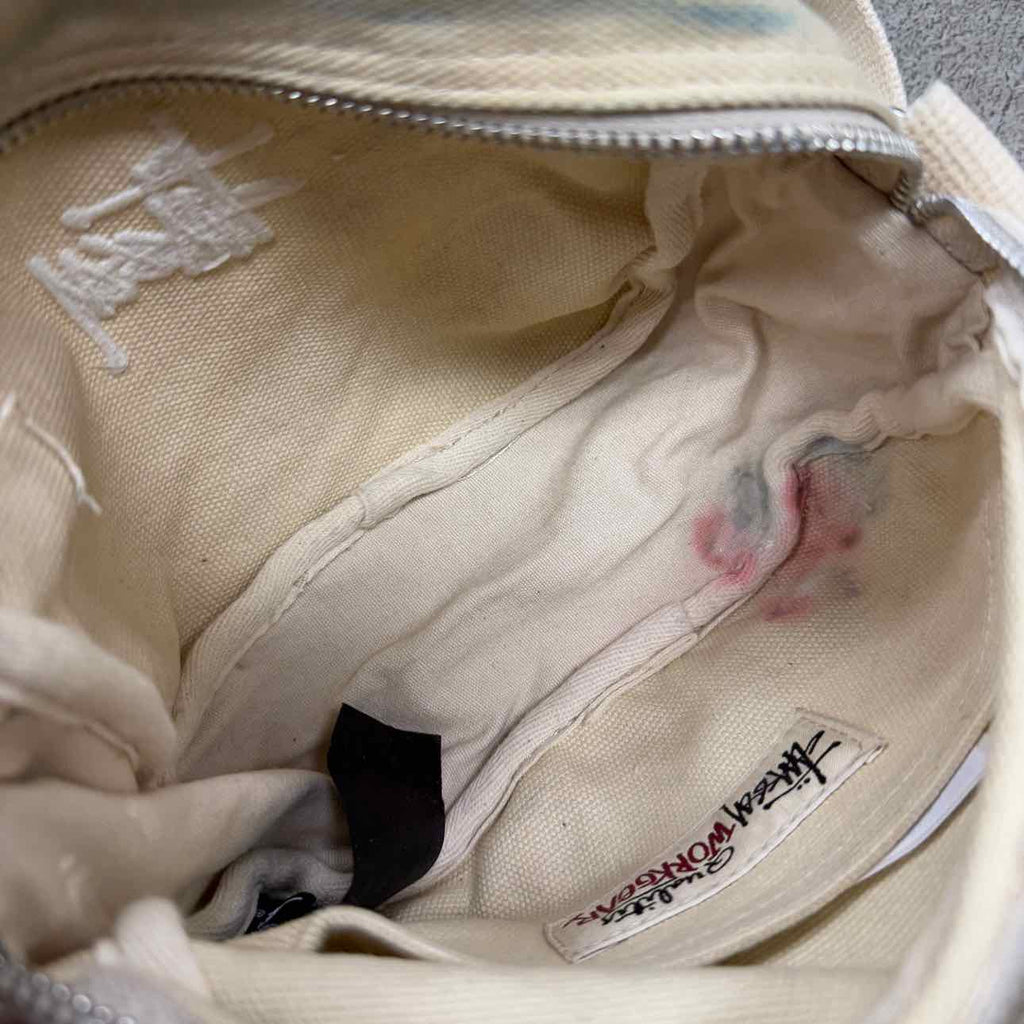 Stussy Shoulder Bag "WORKWEAR" Used Cream Size OS