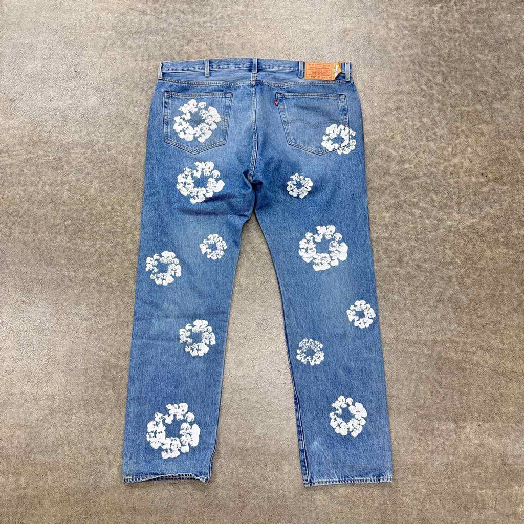 Denim Tears Jeans "COTTON WREATH" Blue Used Size 42