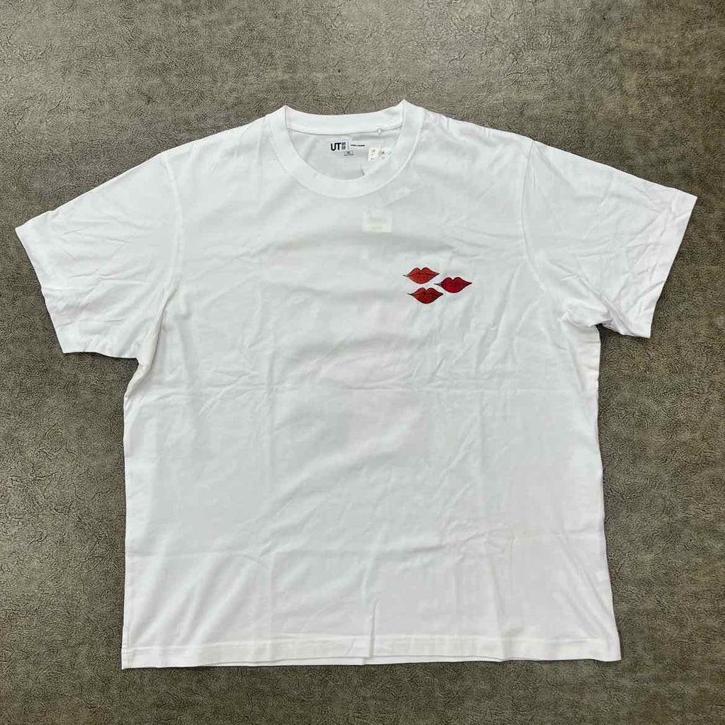 Uniqlo T-Shirt "KAWS X WARHOL KISS" White New Size 2XL