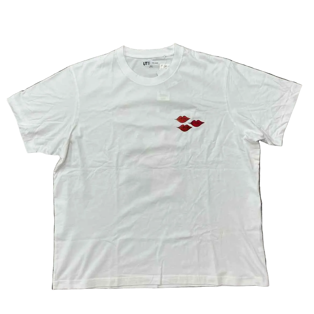 Uniqlo T-Shirt "KAWS X WARHOL KISS" White New Size 2XL