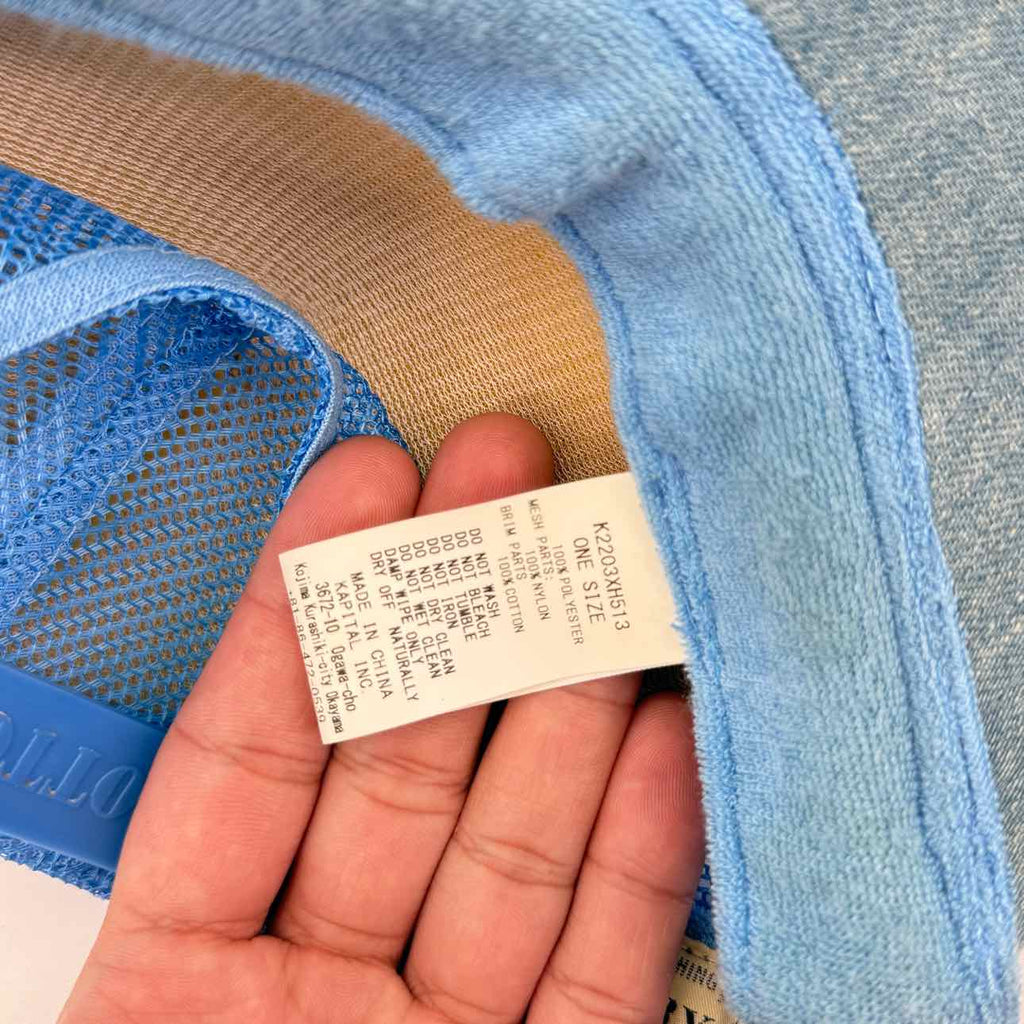 Kapital Trucker Hat "DENIM" Used Blue Size OS