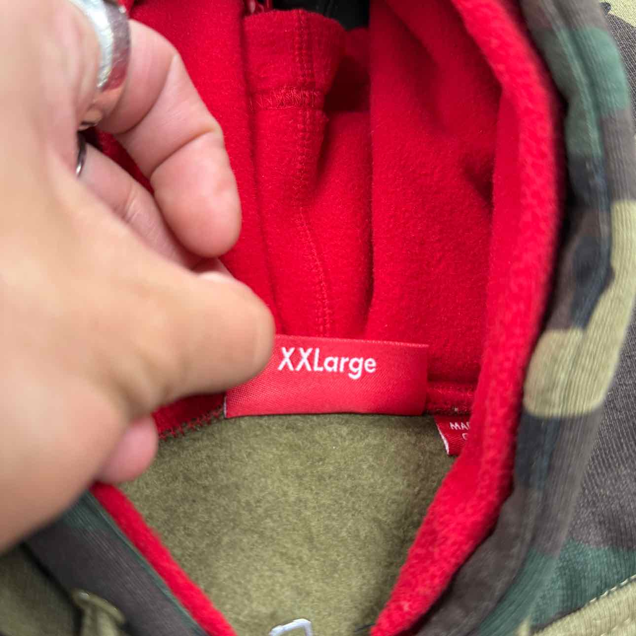 Supreme Zip Up &quot;DOUBLE HOOD FACEMASK&quot; Camo Used Size 2XL
