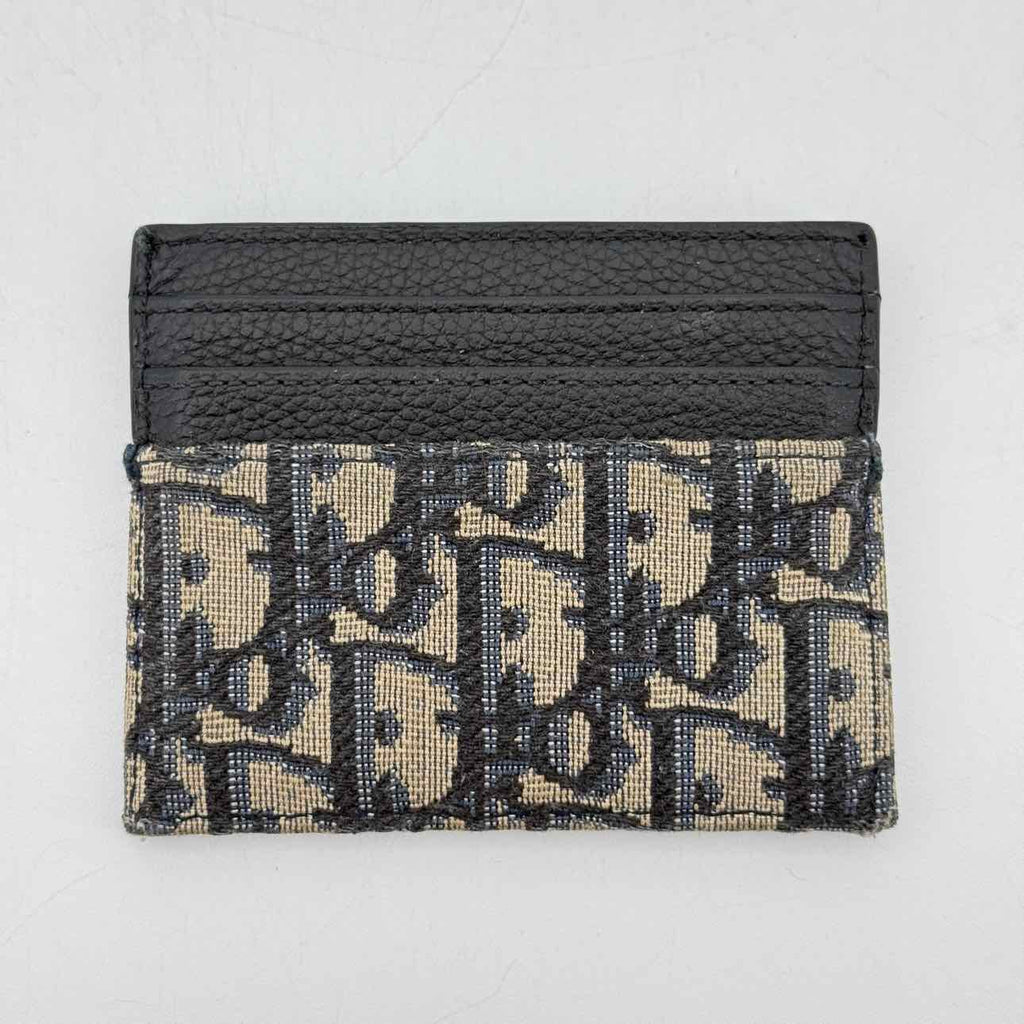 Dior Card Holder "OBLIQUE" Used Beige Size OS