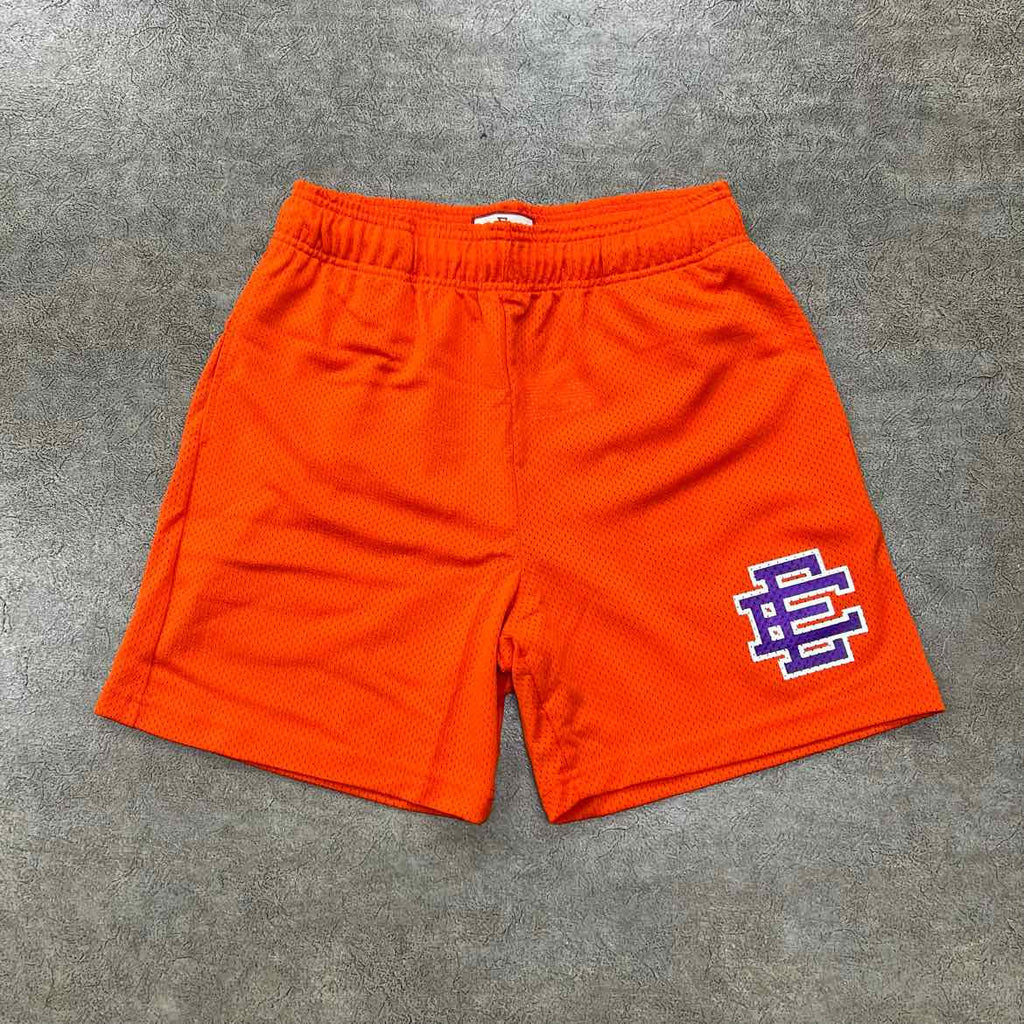 Eric Emanuel Mesh Shorts "BASIC LOGO" Orange New Size M