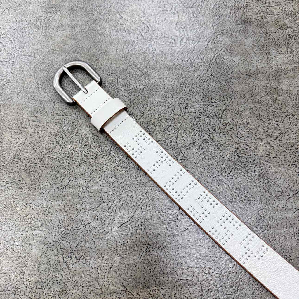 Stussy Belt "STUDDED" Used White Size S/M