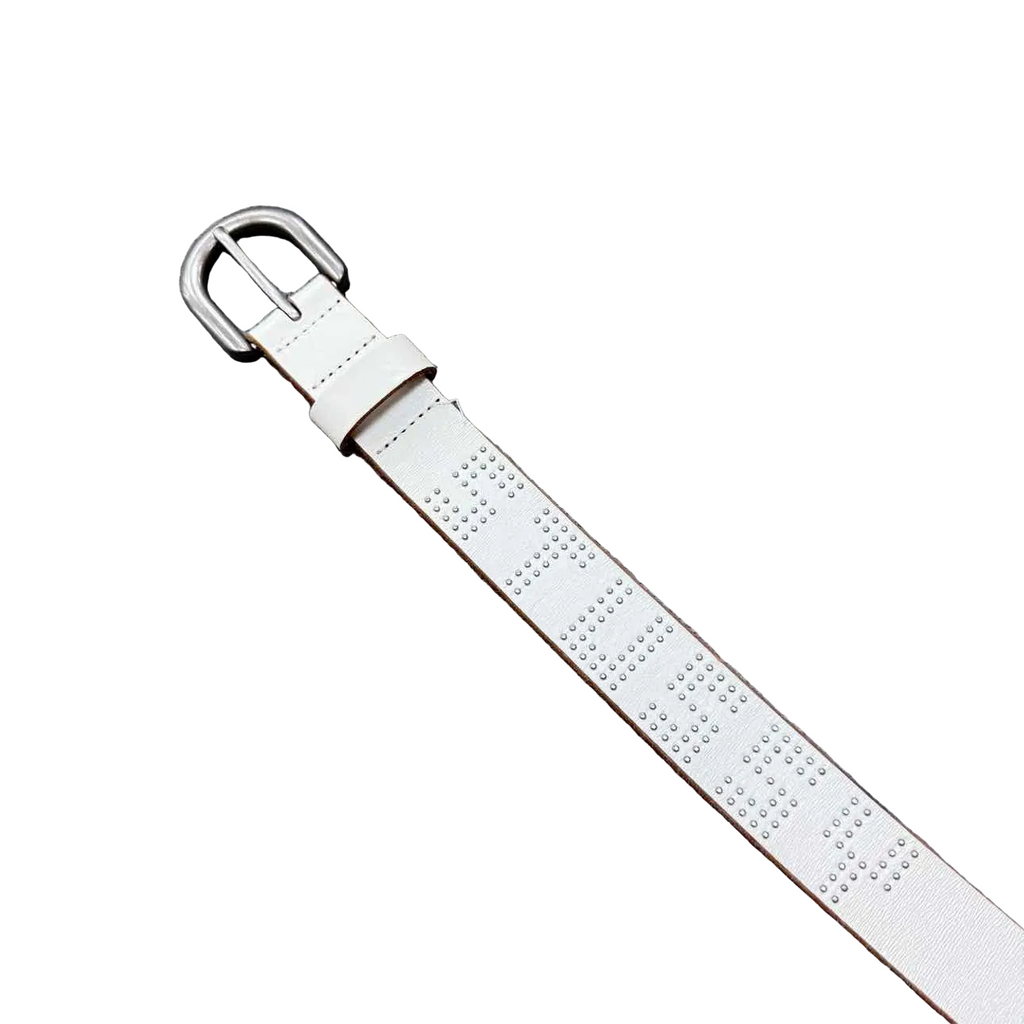 Stussy Belt "STUDDED" Used White Size S/M