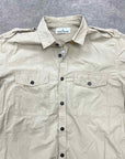 Stone Island Button Up "PATCH" Khaki Used Size 2XL