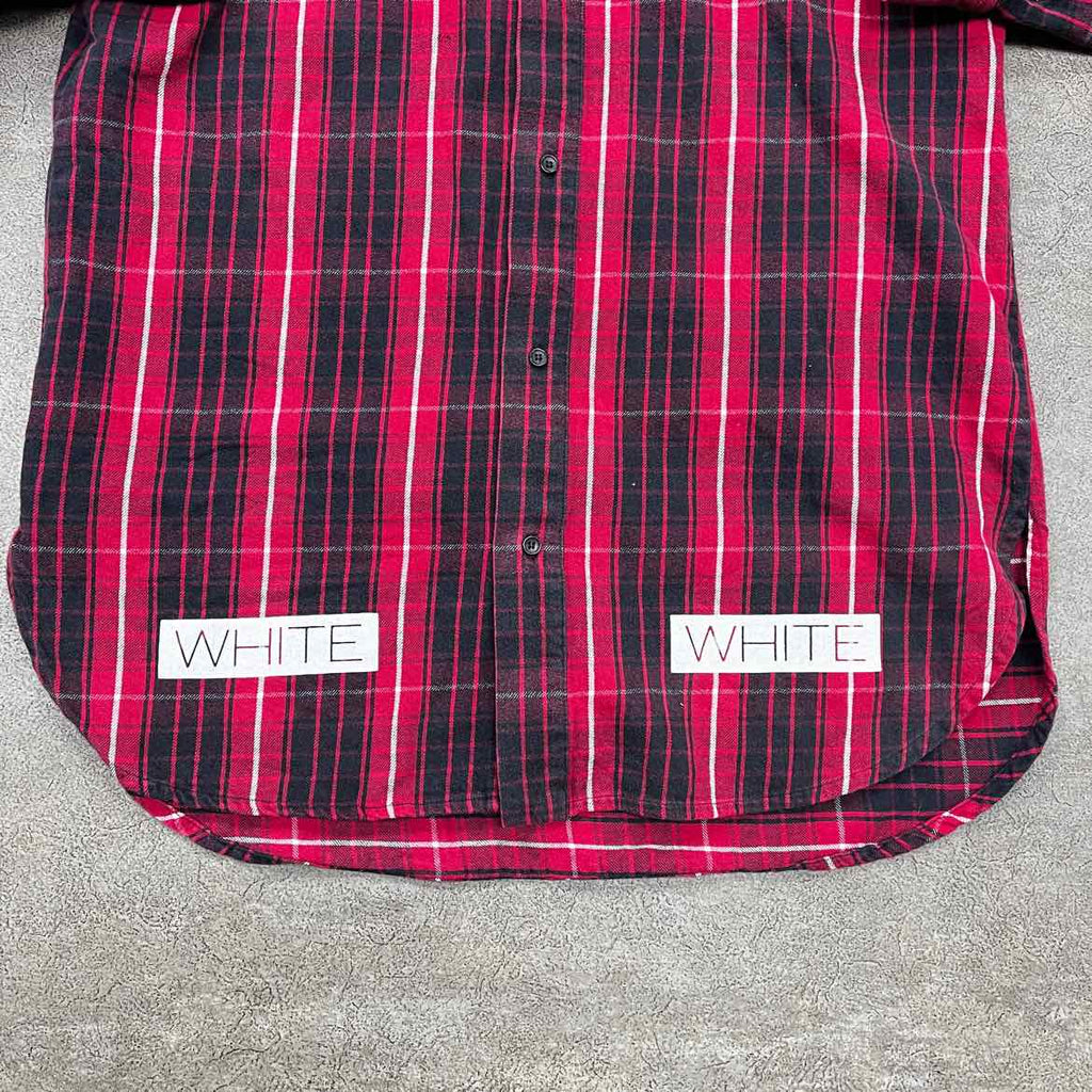OFF-WHITE Flannel "DIAGONAL" Red Used Size S