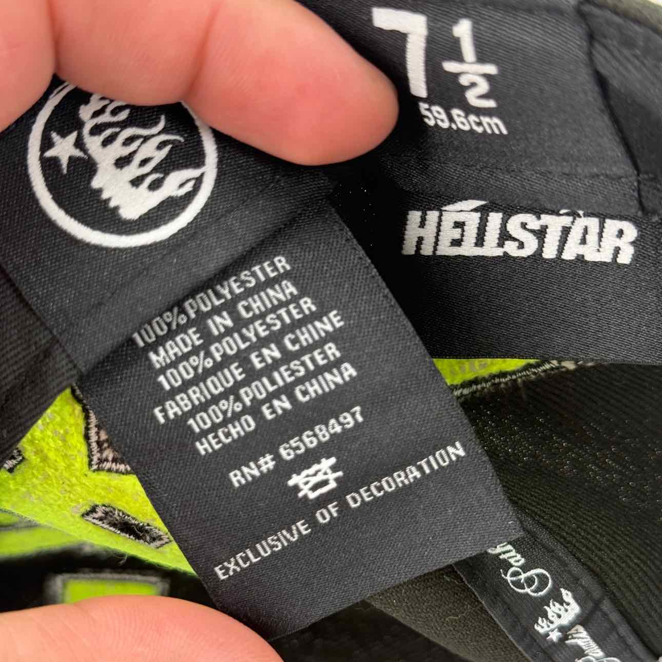 Hellstar Fitted Hat &quot;OG PATCH LOGO&quot; Used Black Size 7 1/2