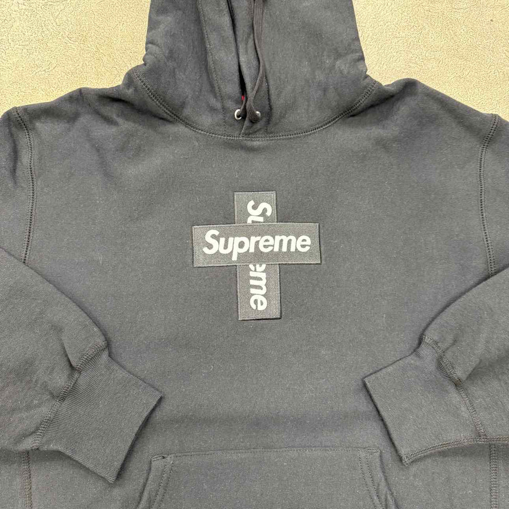 Supreme Hoodie "CROSS BOX LOGO" Black New Size S