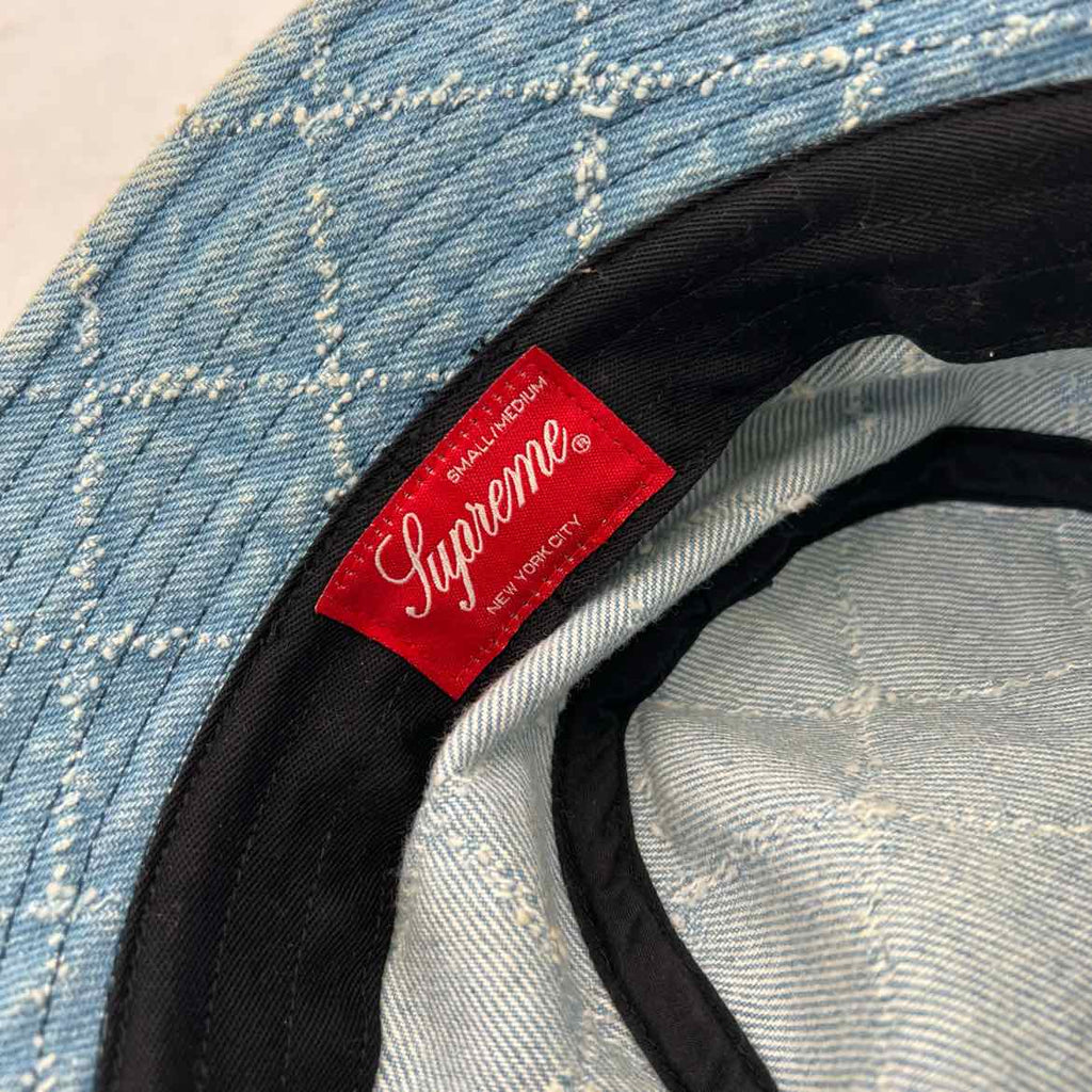 Supreme Bucket Hat "PUNCHED DENIM" Used Blue Size S/M