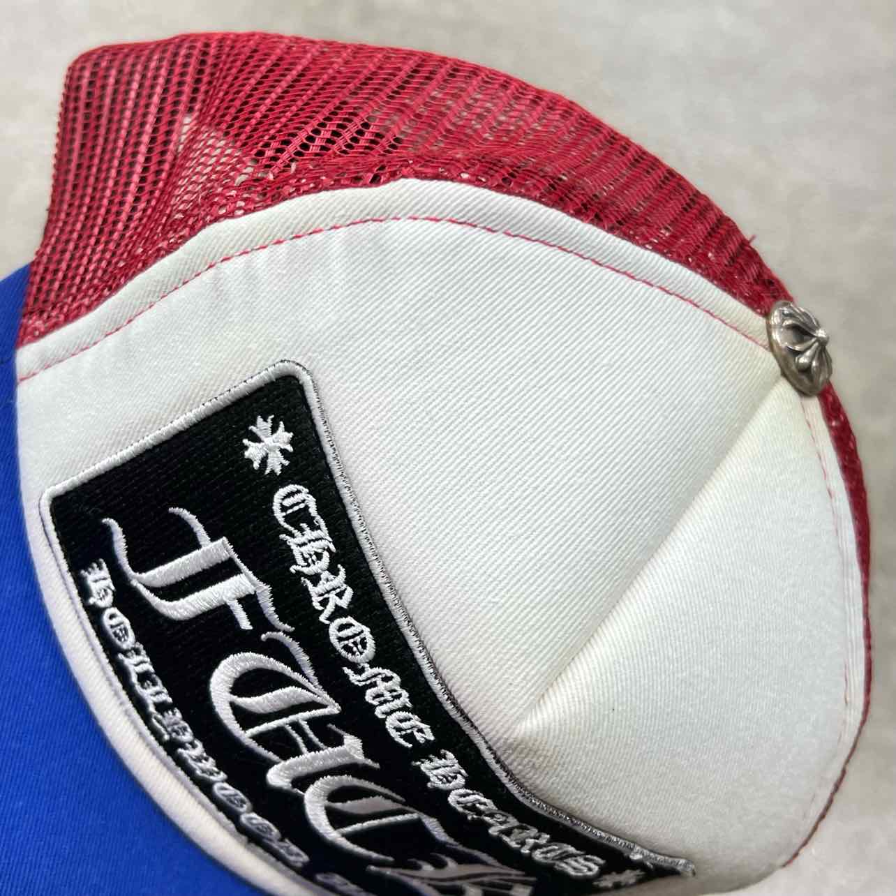 Chrome Hearts Trucker Hat &quot;HOLLYWOOD&quot; Used White Size OS