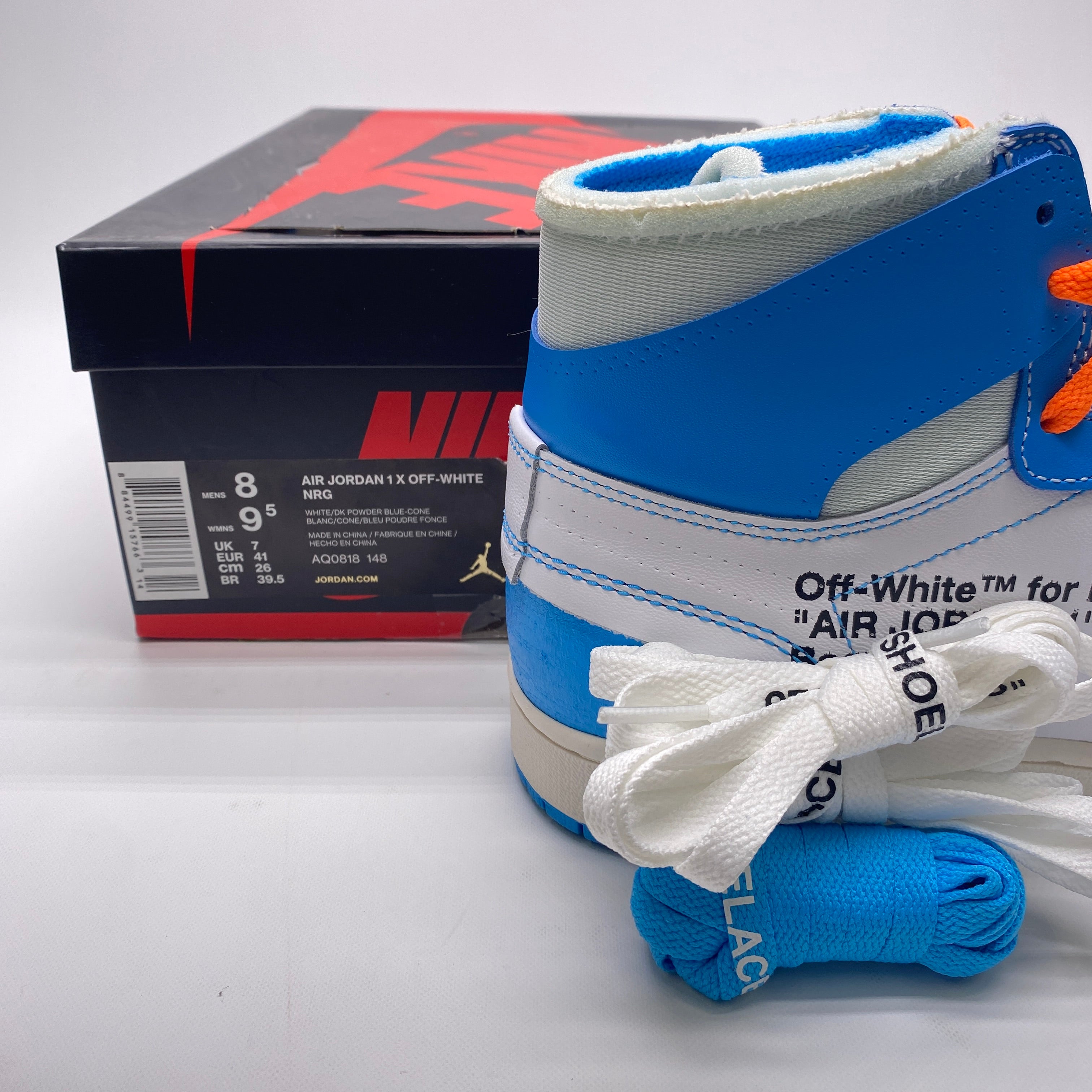 Air Jordan 1 Retro High OG &quot;Off White Unc&quot; 2018 New Size 8