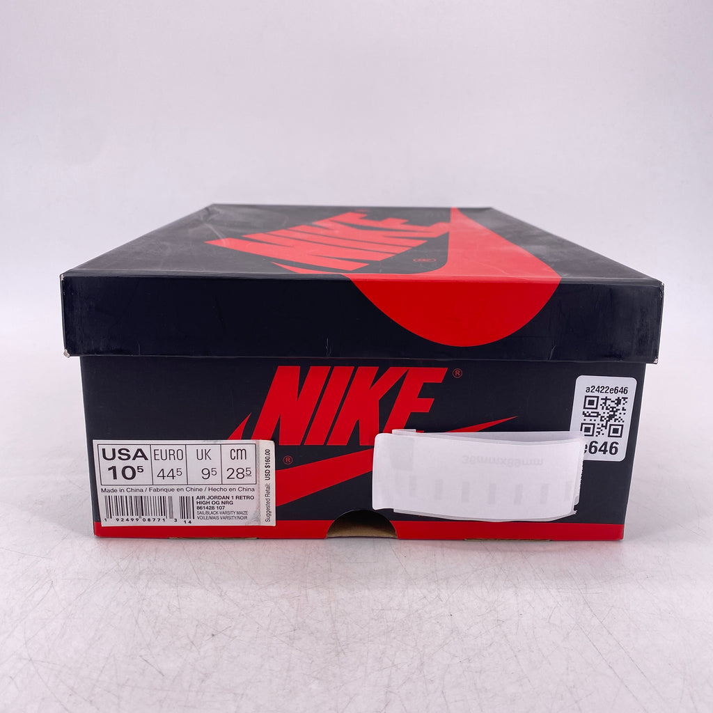 Air Jordan 1 Retro High OG "Not For Resale Yellow" 2018 New Size 10.5