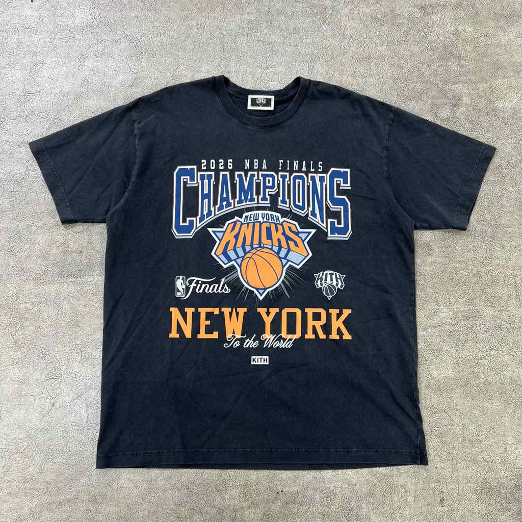 Kith T-Shirt "KNICKS CHAMPIONSHIP" Washed Black New Size L