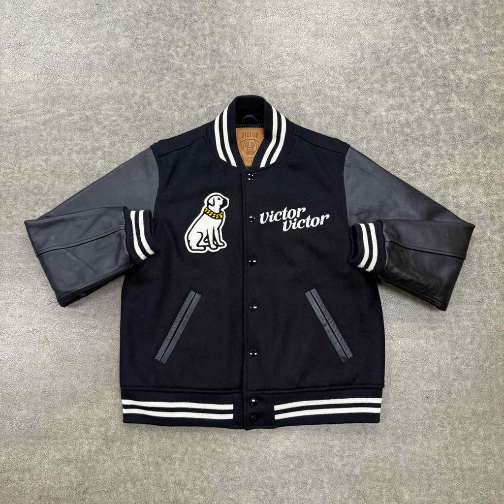 Human Made Varsity Jacket "VICTOR VICTOR" Black Used Size M