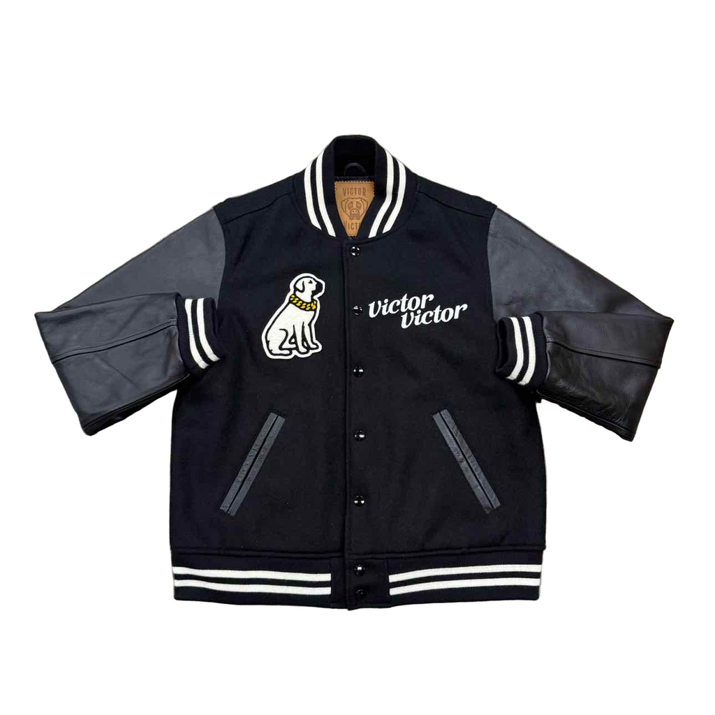 Human Made Varsity Jacket "VICTOR VICTOR" Black Used Size M