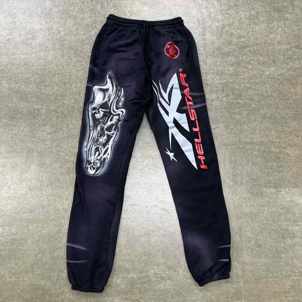 Hellstar Sweatpants "AIRBRUSHED SKULL" Black New Size L