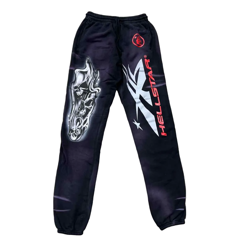 Hellstar Sweatpants "AIRBRUSHED SKULL" Black New Size L