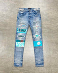 Amiri Jeans "PAJAMA ART PATCH" Blue Used Size 34
