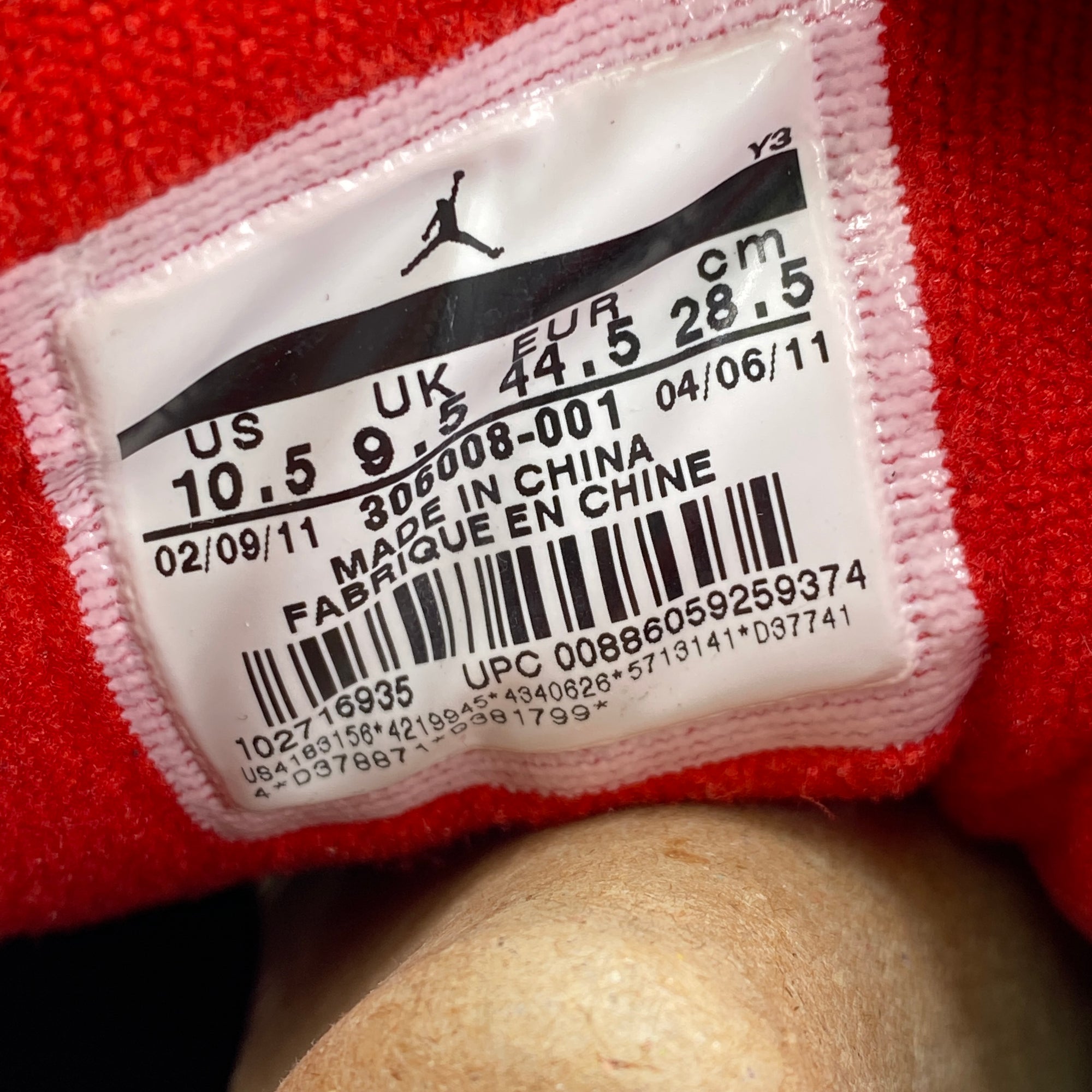 Air Jordan 11 Retro Low &quot;Black Varsity Red&quot; 2011 New Size 10.5