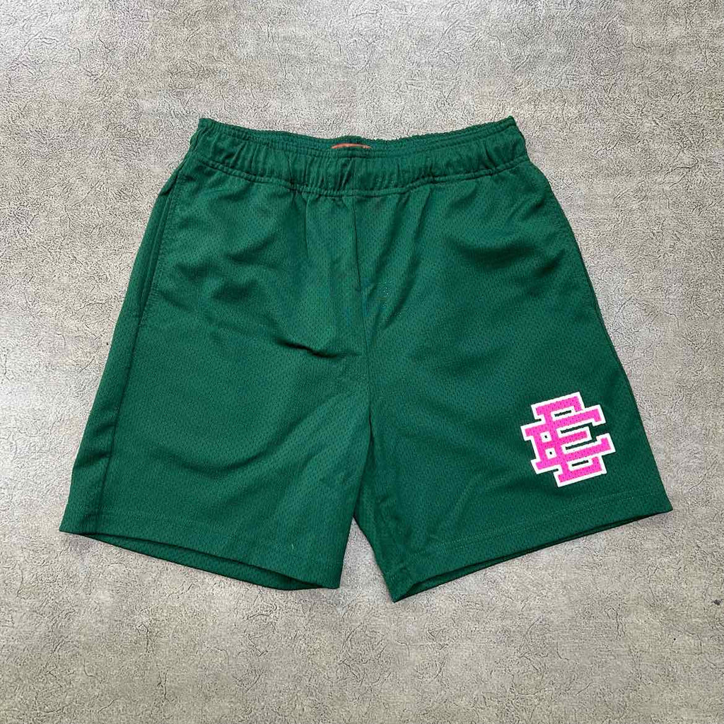 Eric Emanuel Mesh Shorts "BASIC LOGO" Forest Green New Size M