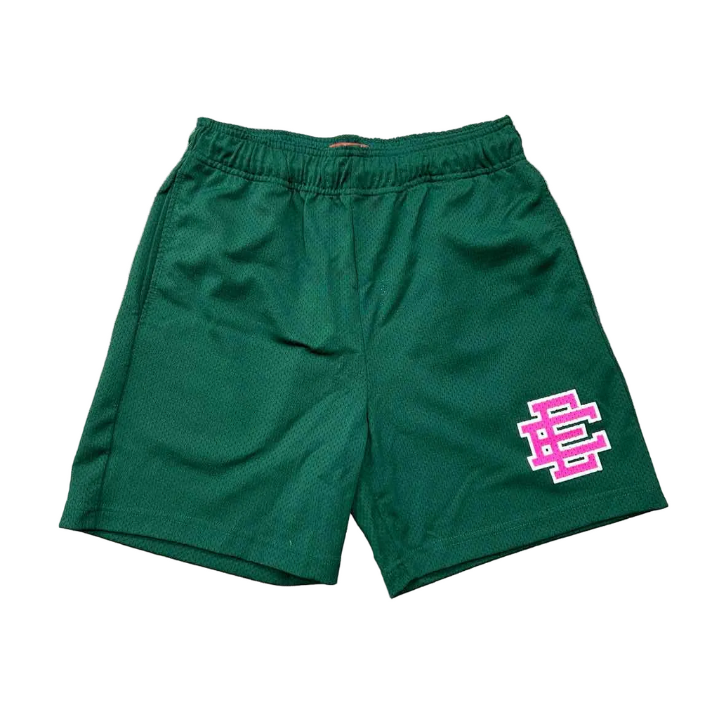 Eric Emanuel Mesh Shorts "BASIC LOGO" Forest Green New Size M