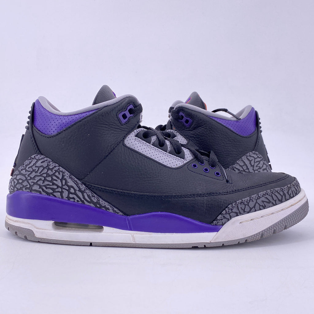 Air Jordan 3 Retro "BLACK COURT PURPLE" 2020 Used Size 10