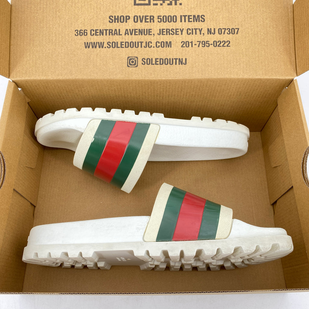 Gucci Slide "Red Green Stripe"  Used Size 9G