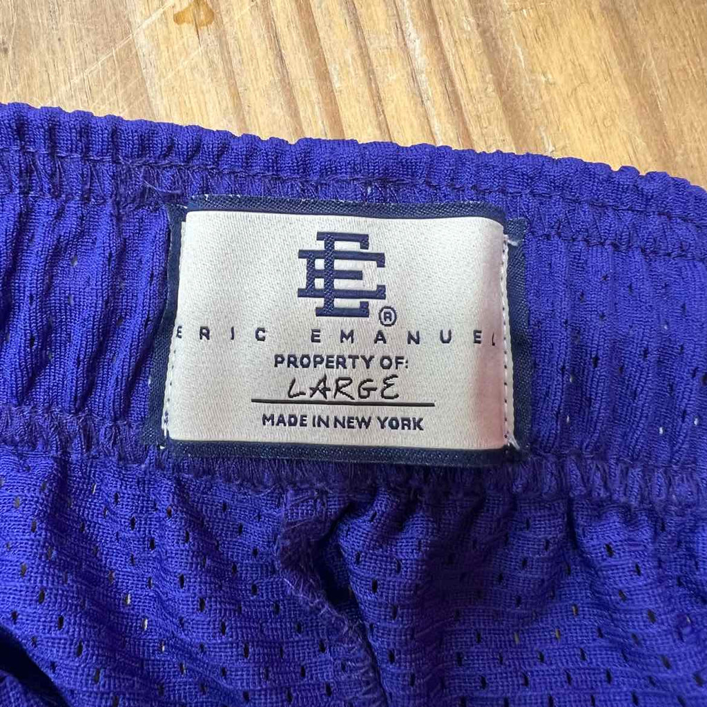 Eric Emanuel Mesh Shorts "PURPLE YELLOW" Purple Used Size L