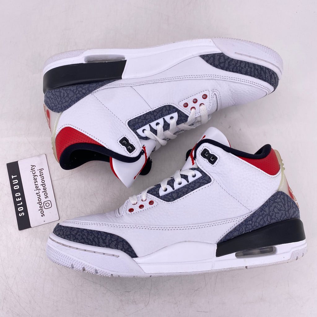 Air Jordan 3 Retro "Fire Red Denim" 2020 Used Size 9