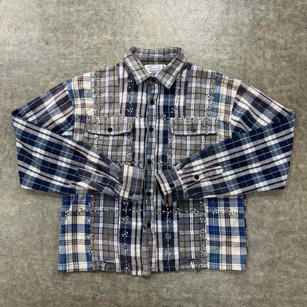 Vale Flannel "RHINESTONE" Blue Used Size S