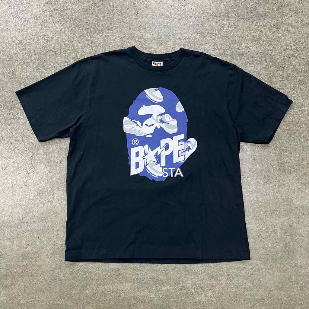 Bape T-Shirt "BAPESTA HEAD" Black Used Size 2XL